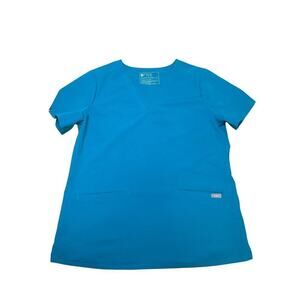 Figs Casma Three-Pocket Scrub Top TEAL Medium